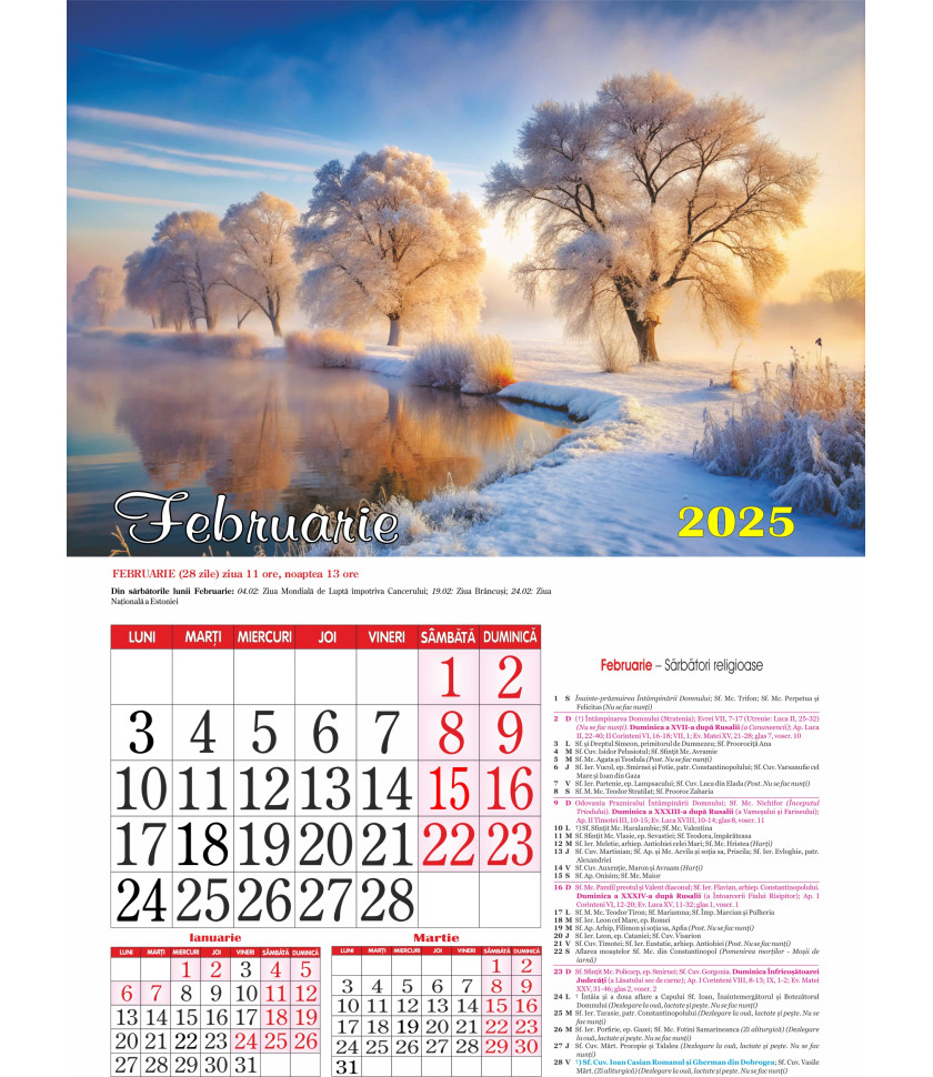 CALENDAR Peisaje 2025 - CALENDAR CU SPIRA FORMAT A3