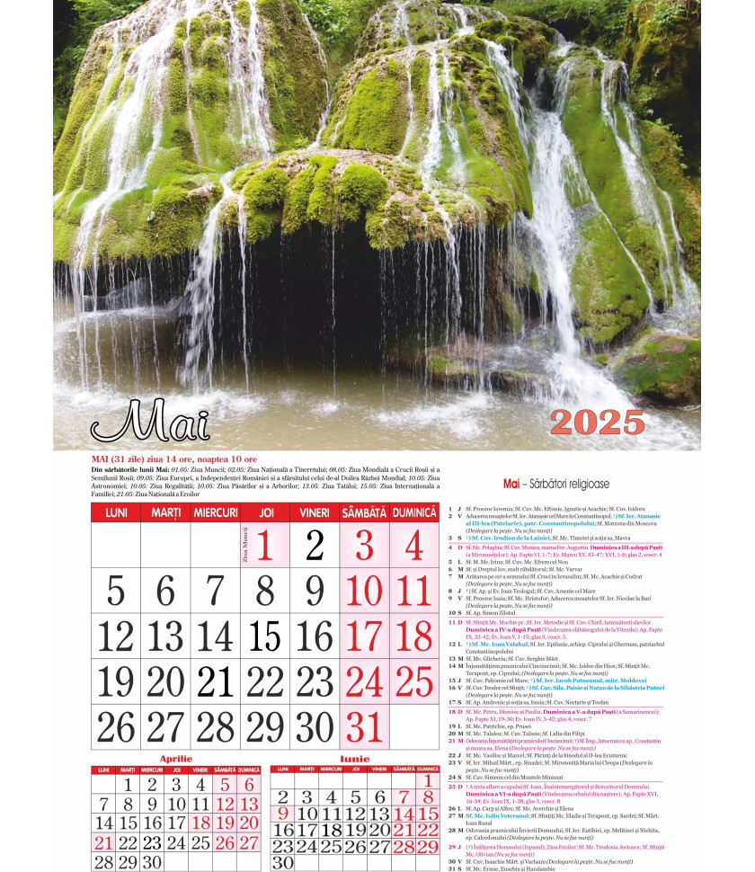 CALENDAR Peisaje 2025 - CALENDAR CU SPIRA FORMAT A3